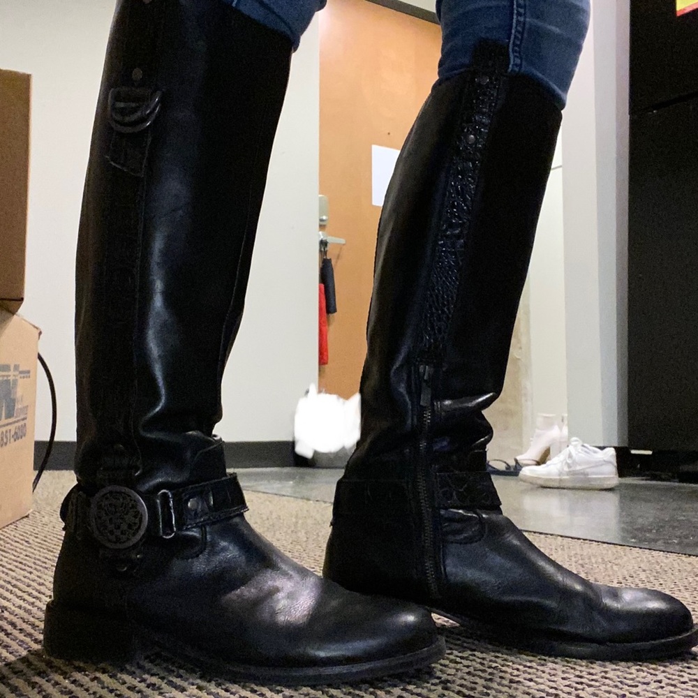 vince camuto black riding boots
